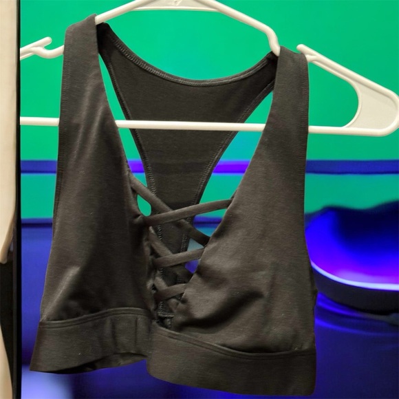 PINK Victoria's Secret Other - PINK VICTORIA SECRET Black Lace-Up Sports Bra not padded MEDIUM